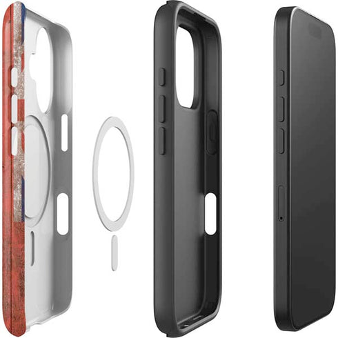 Hawaiian Flag Dark Wood iPhone 16 Plus Magsafe Impact Case